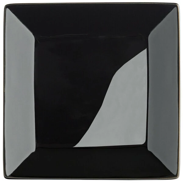 Acopa 6" Glossy Black Square Stoneware Plate - 36/Case 2 Acopa 6" Glossy Black Square Stoneware Plate - 36/Case - Image 2