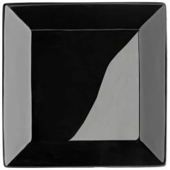 Alternative view of Acopa 9 1/4" Glossy Black Square Stoneware Plate - 12/Case