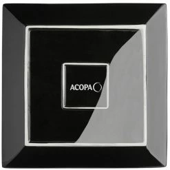 Acopa 11 1/4" Glossy Black Square Stoneware Plate - 6/Case -Rak Porcelain shop 2304206