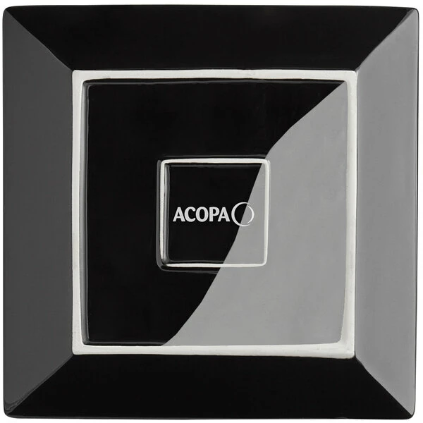 Acopa 10" Glossy Black Square Stoneware Plate - 12/Case 3 Acopa 10" Glossy Black Square Stoneware Plate - 12/Case - Image 3