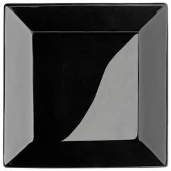 Acopa 10" Glossy Black Square Stoneware Plate - 3/Pack -Rak Porcelain shop 2304213