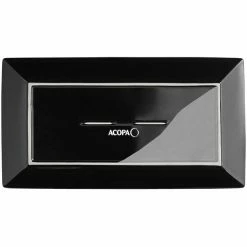 Acopa 14 1/2" X 8 1/4" Glossy Black Rectangular Stoneware Platter - 12/Case -Rak Porcelain shop 2304356