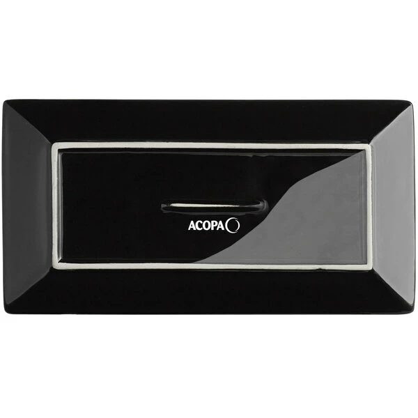Acopa 8 1/2" X 4 1/2" Glossy Black Rectangular Stoneware Platter - 12/Case 3 Acopa 8 1/2" X 4 1/2" Glossy Black Rectangular Stoneware Platter - 12/Case - Image 3
