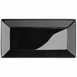 Acopa 8 1/2" X 4 1/2" Glossy Black Rectangular Stoneware Platter - 6/Pack -Rak Porcelain shop 2304363