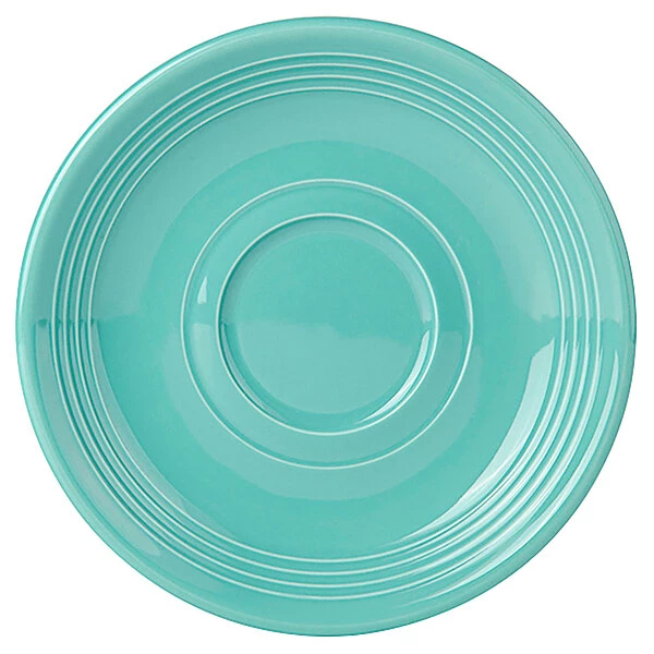 Tuxton CIE-060 Concentrix 6" Island Blue China Saucer - 24/Case 2 Tuxton CIE-060 Concentrix 6" Island Blue China Saucer - 24/Case - Image 2