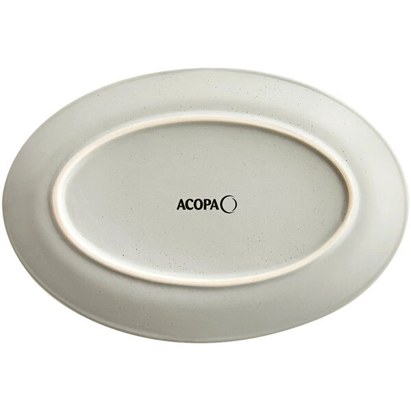 Acopa Embers 9 1/2" X 6 1/2" Grey Matte Coupe Stoneware Platter - 12/Case 3 Acopa Embers 9 1/2" X 6 1/2" Grey Matte Coupe Stoneware Platter - 12/Case - Image 3