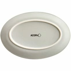 Sample - Acopa Embers 9 1/2" X 6 1/2" Grey Matte Coupe Stoneware Platter -Rak Porcelain shop 2320509