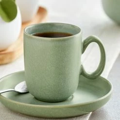Acopa Pangea 7 Oz. Sage Matte Porcelain Cup - 24/Case