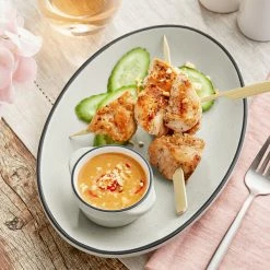 Acopa Embers 9 1/2" X 6 1/2" Grey Matte Coupe Stoneware Platter - 12/Case