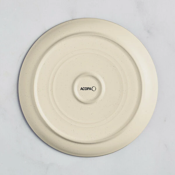 Acopa Embers 9 1/2" Cream White Matte Coupe Stoneware Plate - 12/Case 3 Acopa Embers 9 1/2" Cream White Matte Coupe Stoneware Plate - 12/Case - Image 3