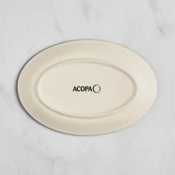 Sample - Acopa Embers 9 1/2" X 6 1/2" Cream White Matte Coupe Stoneware Platter -Rak Porcelain shop 2323362