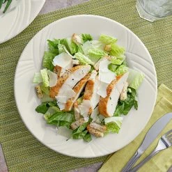 Sample - Acopa Swell 10 1/2" Ivory (American White) Embossed Wide Rim Stoneware Plate