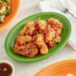 Sample- Acopa Capri 9 3/4" X 7" Palm Green Oval Stoneware Coupe Platter