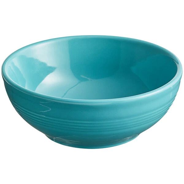 Sample - Acopa Capri 19 Oz. Caribbean Turquoise Stoneware Bistro Bowl 2 Sample - Acopa Capri 19 Oz. Caribbean Turquoise Stoneware Bistro Bowl - Image 2