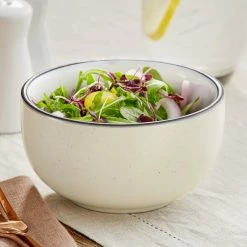 Acopa Embers 18 Oz. Cream White Matte Stoneware Bowl - 12/Case