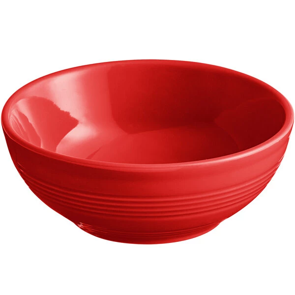 Sample - Acopa Capri 13 Oz. Passion Fruit Red Stoneware Nappie Bowl 2 Sample - Acopa Capri 13 Oz. Passion Fruit Red Stoneware Nappie Bowl - Image 2