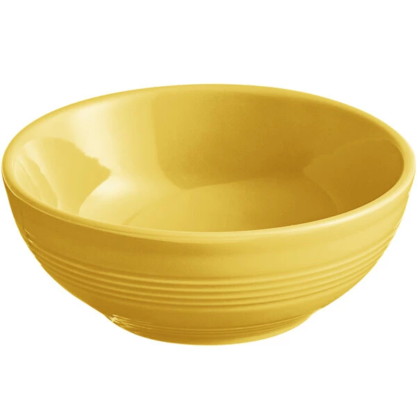 Sample - Acopa Capri 13 Oz. Citrus Yellow Stoneware Nappie Bowl 2 Sample - Acopa Capri 13 Oz. Citrus Yellow Stoneware Nappie Bowl - Image 2