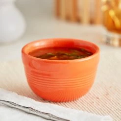 Sample- Acopa Capri 8 Oz. Valencia Orange Stoneware Bouillon Cup