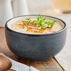 Acopa Embers 18 Oz. Midnight Blue Matte Stoneware Bowl - 12/Case