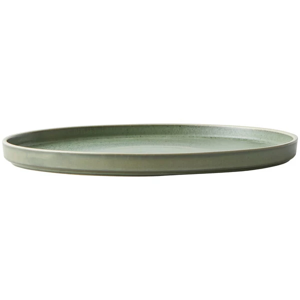Oneida Moira By 1880 Hospitality MO2701027SB 10 3/4" Smoky Basil Stoneware Plate - 12/Case 2 Oneida Moira By 1880 Hospitality MO2701027SB 10 3/4" Smoky Basil Stoneware Plate - 12/Case - Image 2