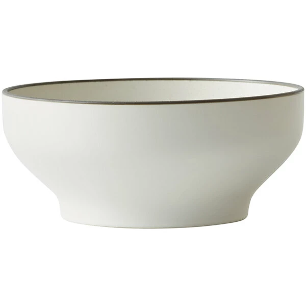 Oneida Moira By 1880 Hospitality MO2752016DW 21 Oz. Dusted White Stoneware Bowl - 36/Case 2 Oneida Moira By 1880 Hospitality MO2752016DW 21 Oz. Dusted White Stoneware Bowl - 36/Case - Image 2