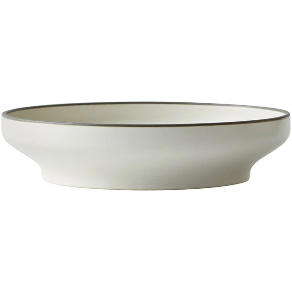 Oneida Moira By 1880 Hospitality MO2702023DW 9" Dusted White Stoneware Deep Plate - 12/Case 2 Oneida Moira By 1880 Hospitality MO2702023DW 9" Dusted White Stoneware Deep Plate - 12/Case - Image 2