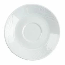 CAC China CAC RSV-55 Roosevelt 4 7/8" Super White Porcelain Saucer - 36/Case