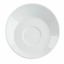 CAC China CAC SHER-2 Sheer 6" Bone White Porcelain Round Saucer - 36/Case