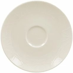 RAK Porcelain Wonder 6 3/4" Ivory Embossed Porcelain Saucer - 12/Case
