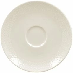 RAK Porcelain Favourite 6 3/4" Ivory Embossed Porcelain Saucer - 12/Case