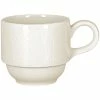 RAK Porcelain Wonder 3.05 Oz. Ivory Embossed Porcelain Stackable Cup - 12/Case