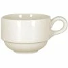 RAK Porcelain Wonder 7.8 Oz. Ivory Embossed Porcelain Stackable Cup - 12/Case