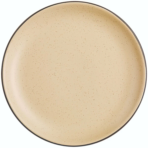 Sample - Acopa Embers 7 1/2" Harvest Tan Matte Coupe Stoneware Plate 2 Sample - Acopa Embers 7 1/2" Harvest Tan Matte Coupe Stoneware Plate - Image 2