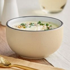 Sample - Acopa Embers 18 Oz. Harvest Tan Matte Stoneware Bowl