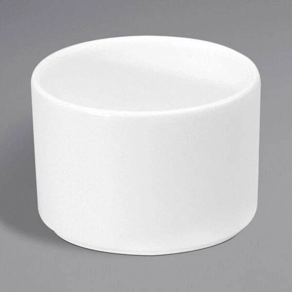 Oneida Gemini By 1880 Hospitality F1130000705 8 Oz. White Bone China Stackable Bouillon Cup - 36/Case 1 Oneida Gemini By 1880 Hospitality F1130000705 8 Oz. White Bone China Stackable Bouillon Cup - 36/Case