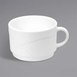 Oneida Vision By 1880 Hospitality F1150000530 8.5 Oz. White Bone China Cup - 36/Case