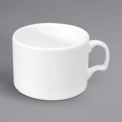 Oneida Gemini By 1880 Hospitality F1130000530 8 Oz. White Bone China Stackable Cup - 36/Case