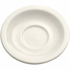 Oneida Buffalo Cream White Ware By 1880 Hospitality F9010000501 5 1/2" Rolled Edge Porcelain Saucer - 36/Case