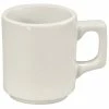 Oneida Buffalo Cream White Ware By 1880 Hospitality F9010000560 8 Oz. Rolled Edge Porcelain Park Mug - 36/Case
