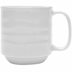 Tuxton TuxTrendz Sandbar 12.5 Oz. Bright White China Mug - 24/Case