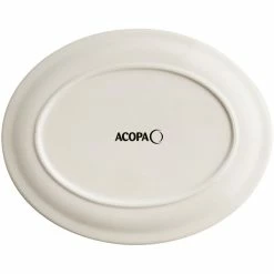 Acopa 13 1/2" X 10 1/2" Ivory (American White) Narrow Rim Oval Stoneware Platter - 12/Case 6 Acopa 13 1/2" X 10 1/2" Ivory (American White) Narrow Rim Oval Stoneware Platter - 12/Case -Rak Porcelain shop 2464167