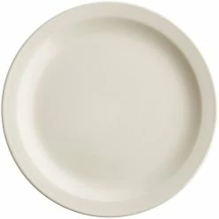 Alternative view of Acopa 9 3/4" Ivory (American White) Narrow Rim Stoneware Plate - 24/Case