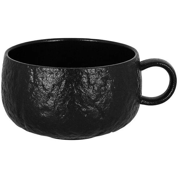 RAK Porcelain Roks 11.85 Oz. Black Porcelain Breakfast Cup - 12/Case 1 RAK Porcelain Roks 11.85 Oz. Black Porcelain Breakfast Cup - 12/Case