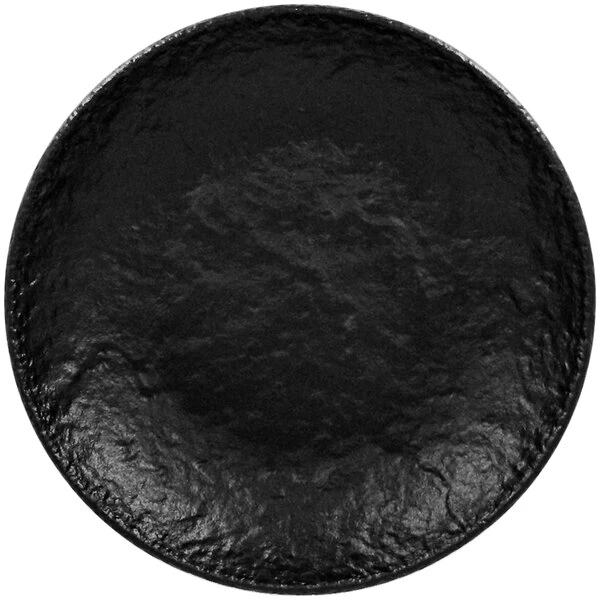 RAK Porcelain Roks 10 1/4" Black Round Porcelain Deep Coupe Plate - 6/Case 1 RAK Porcelain Roks 10 1/4" Black Round Porcelain Deep Coupe Plate - 6/Case