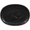 RAK Porcelain Roks 5 7/8" Black Oval Porcelain Saucer - 12/Case