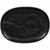 RAK Porcelain Roks 7 1/2" Black Oval Porcelain Saucer - 12/Case