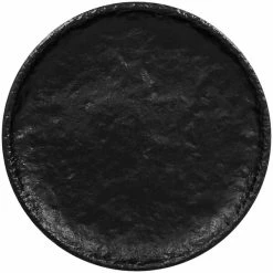 RAK Porcelain Roks 5 7/8" Black Round Porcelain Flat Coupe Plate - 24/Case