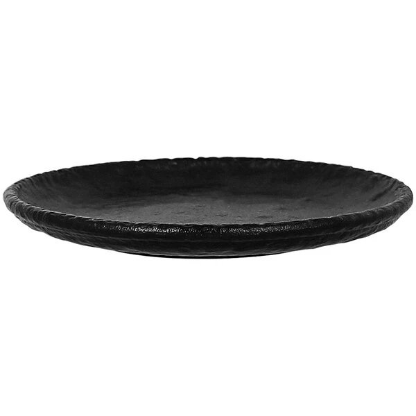 RAK Porcelain Roks 5 7/8" Black Round Porcelain Flat Coupe Plate - 24/Case 2 RAK Porcelain Roks 5 7/8" Black Round Porcelain Flat Coupe Plate - 24/Case - Image 2