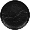 RAK Porcelain Roks 8 1/4" Black Round Porcelain Flat Coupe Plate - 12/Case