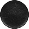RAK Porcelain Roks 11 7/8" Black Round Porcelain Flat Coupe Plate - 12/Case